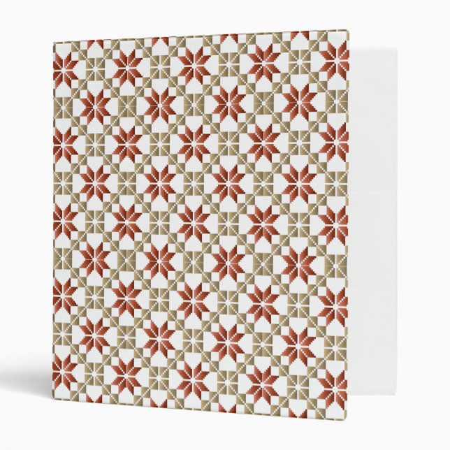 Latvian Morning SUN geometric pattern IX 3 Ring Binder (Front/Inside)