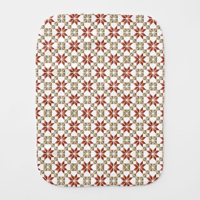 Latvian Morning SUN geometric pattern IX Burp Cloth (Front)