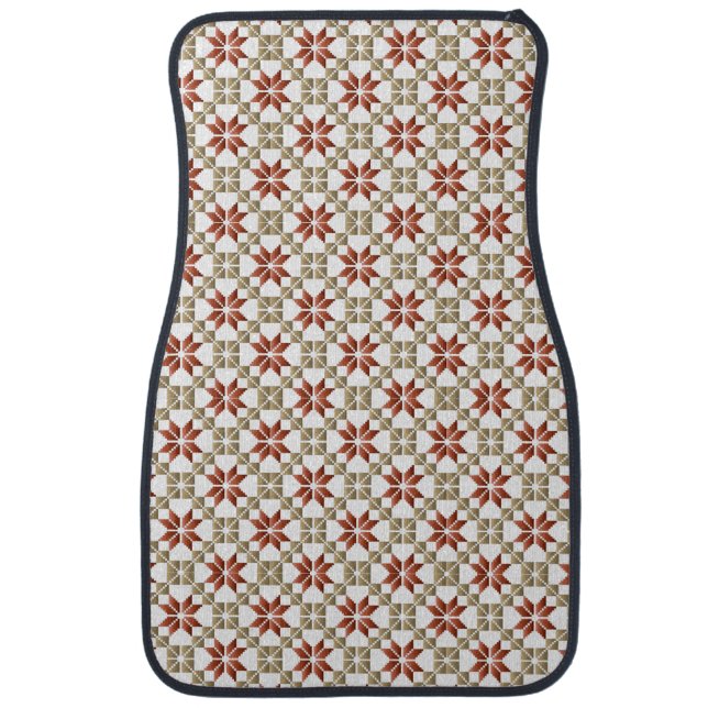 Latvian Morning SUN geometric pattern IX Car Mat (Front)