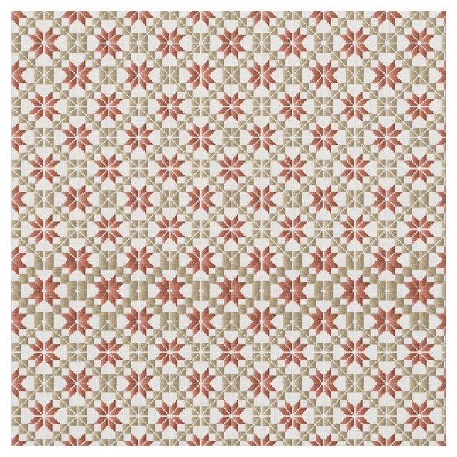 Latvian Morning SUN geometric pattern IX Fabric (Close Up)