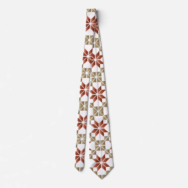 Latvian Morning SUN geometric pattern IX Neck Tie (Back)