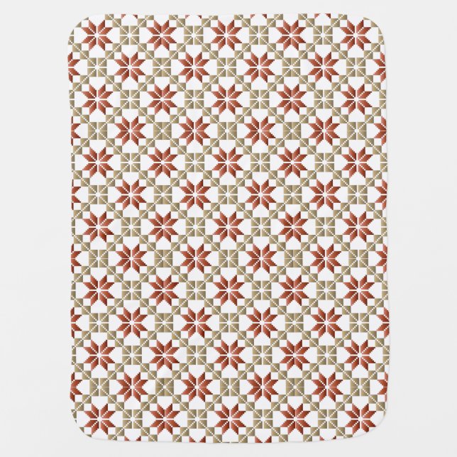 Latvian Morning SUN geometric pattern IX Receiving Blanket (Front)