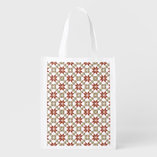 Latvian Morning SUN geometric pattern IX Reusable Grocery Bag