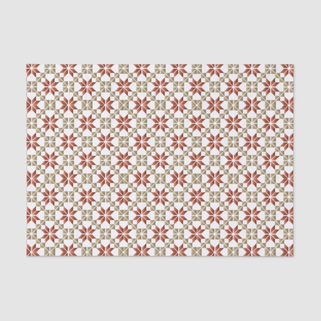 Latvian Morning SUN geometric pattern IX Tissue Paper (Front)