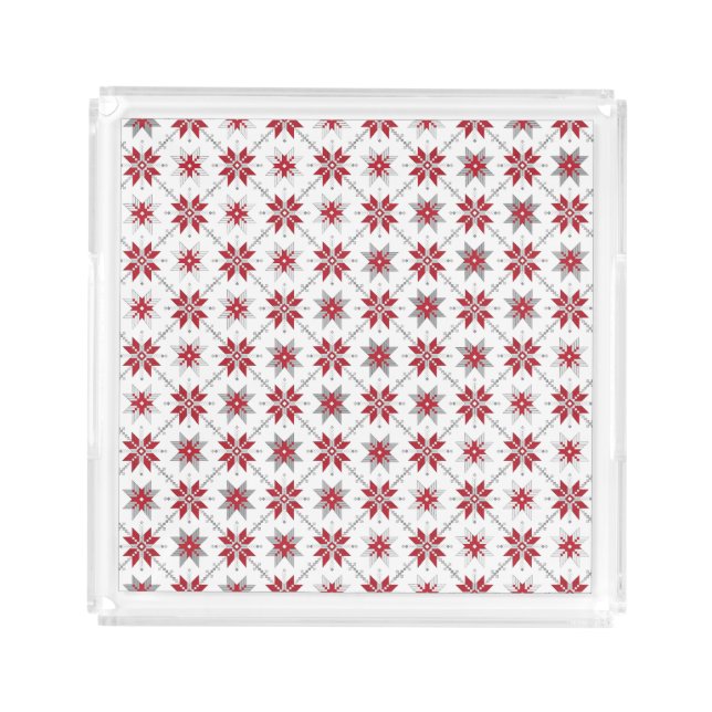 Latvian Morning SUN geometric pattern V Acrylic Tray (Front)