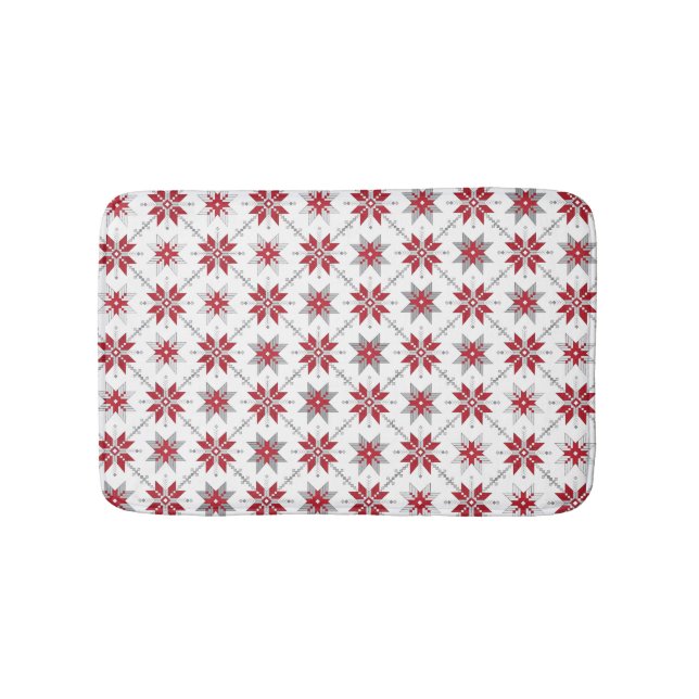 Latvian Morning SUN geometric pattern V Bathroom Mat (Front)