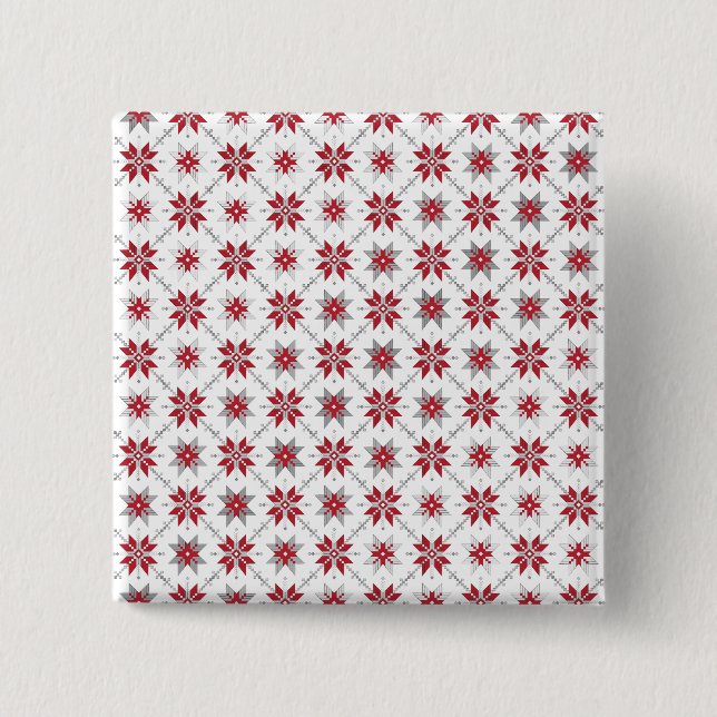 Latvian Morning SUN geometric pattern V Button (Front)