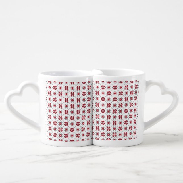Latvian Morning SUN geometric pattern V Coffee Mug Set (Front Nesting)