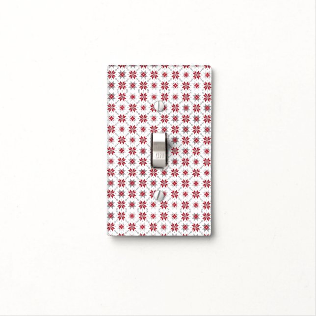 Latvian Morning SUN geometric pattern V Light Switch Cover (In Situ)