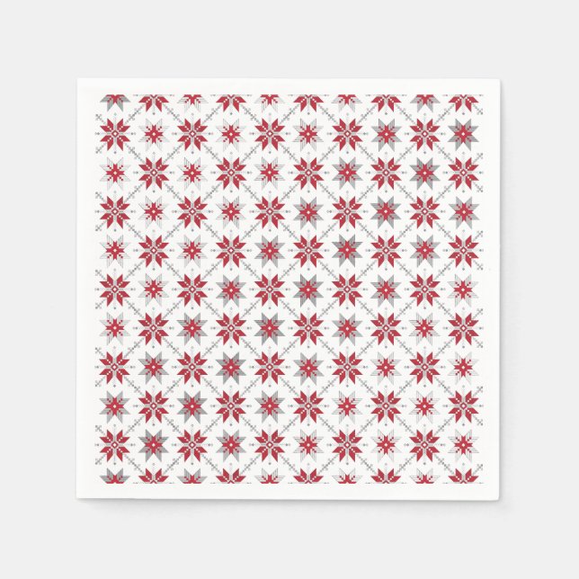 Latvian Morning SUN geometric pattern V Napkins (Front)