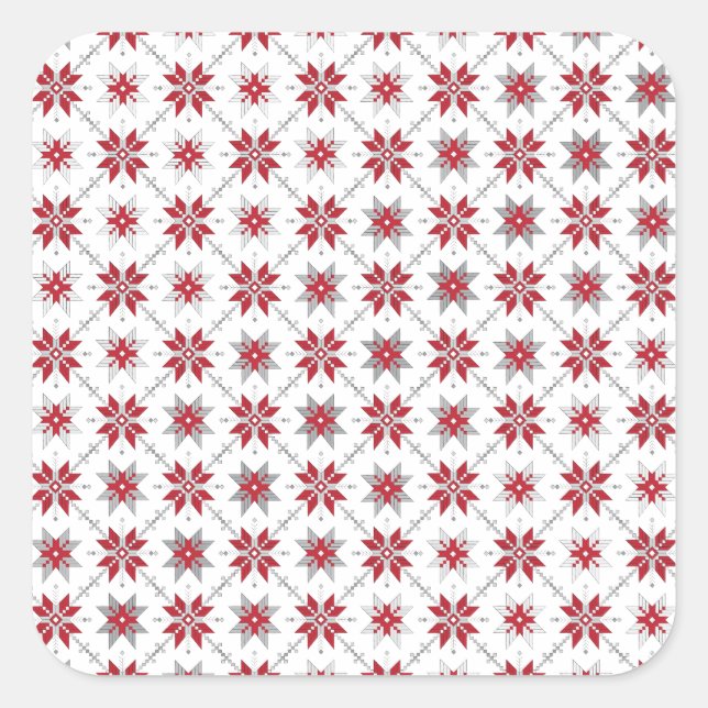 Latvian Morning SUN geometric pattern V Square Sticker (Front)