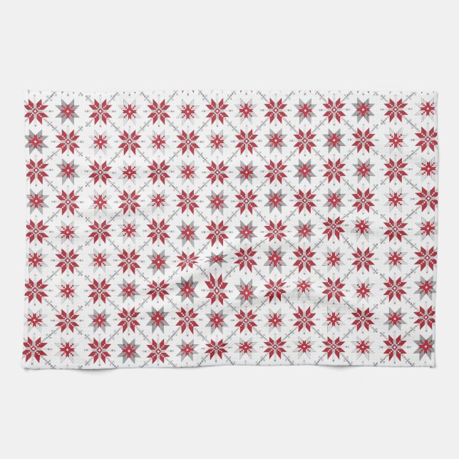 Latvian Morning SUN geometric pattern V Towel (Horizontal)