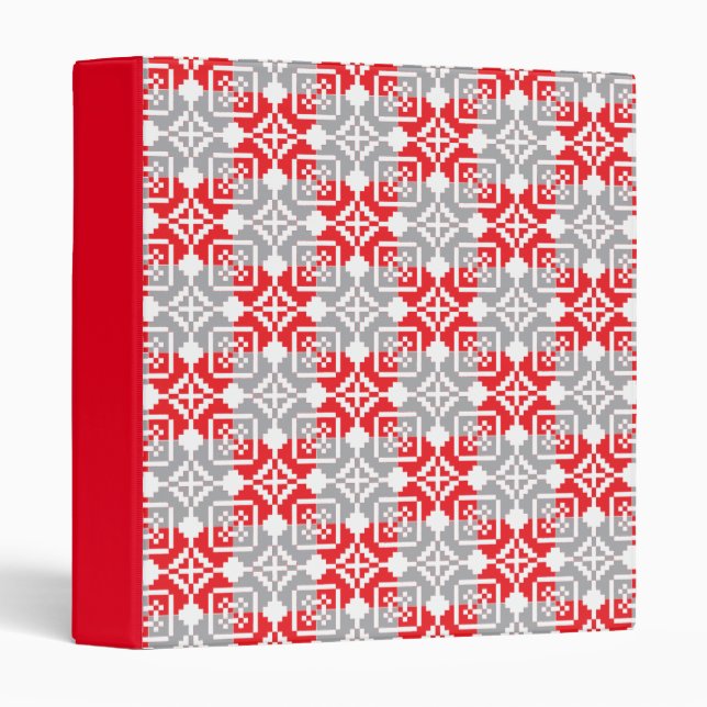 Latvian Morning SUN geometric pattern VI 3 Ring Binder (Front/Spine)