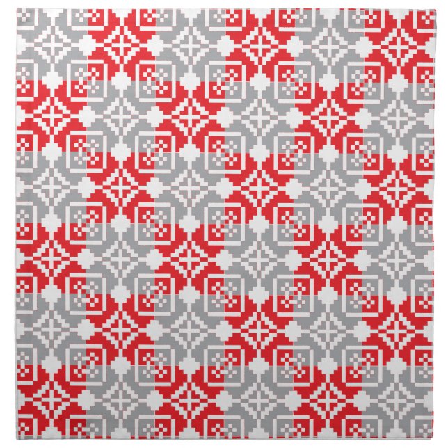 Latvian Morning SUN geometric pattern VI Cloth Napkin (Front)