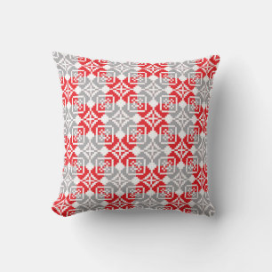 Latvian Morning SUN geometric pattern VI Throw Pillow