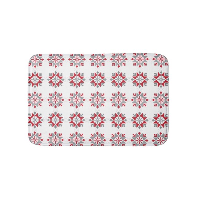 Latvian Morning SUN geometric pattern VII Bathroom Mat (Front)