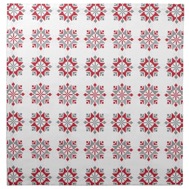 Latvian Morning SUN geometric pattern VII Cloth Napkin (Front)