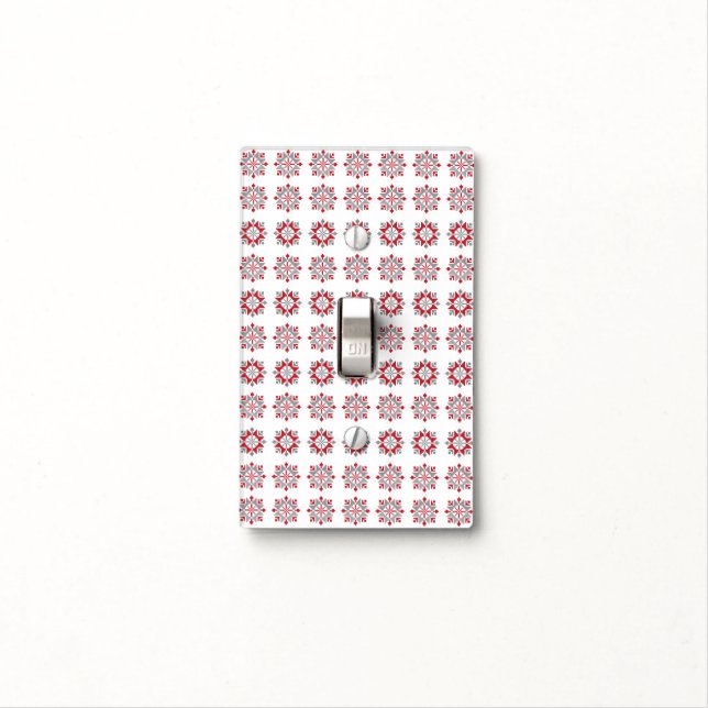 Latvian Morning SUN geometric pattern VII Light Switch Cover (In Situ)