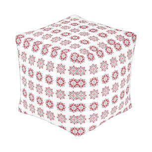 Latvian Morning SUN geometric pattern VII Pouf