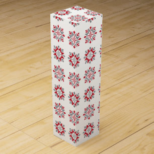 Latvian Morning SUN geometric pattern VII Wine Box