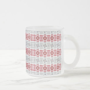 Latvian Morning SUN geometric pattern VIII Frosted Glass Coffee Mug