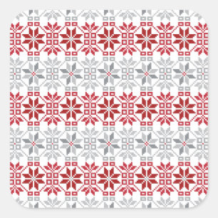 Latvian Morning SUN geometric pattern VIII Square Sticker