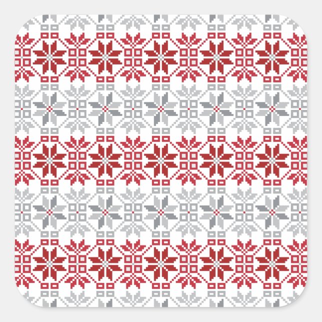 Latvian Morning SUN geometric pattern VIII Square Sticker (Front)