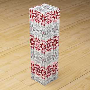 Latvian Morning SUN geometric pattern VIII Wine Gift Box