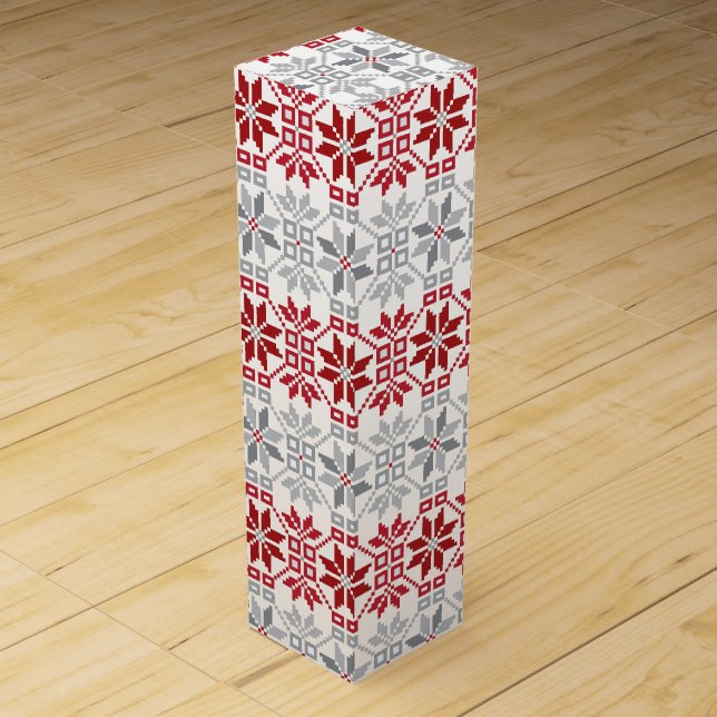 Latvian Morning SUN geometric pattern VIII Wine Gift Box (Front)