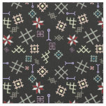 Latvian Pagan Symbols of Luck and Prosperity Fabric