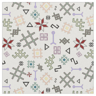 Latvian Pagan Symbols of Luck and Prosperity Fabric