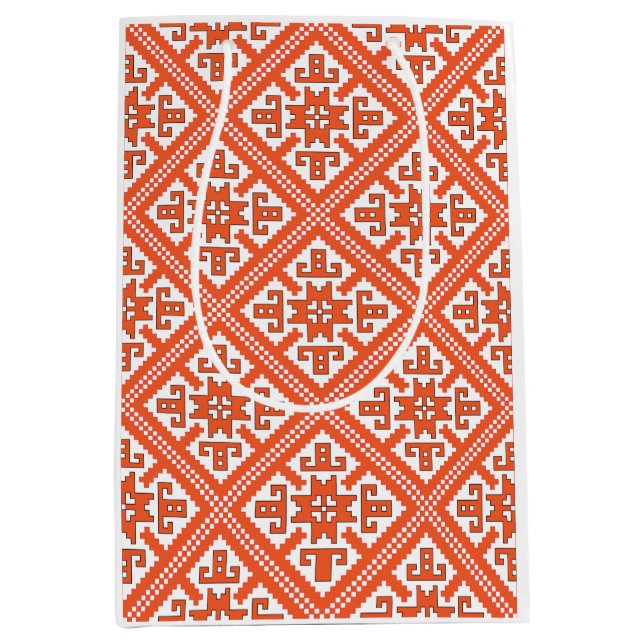 Latvian pattern medium gift bag (Front)