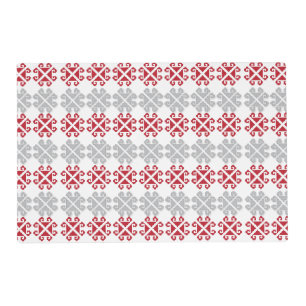 Latvian red and gray geometric Moon cross Placemat