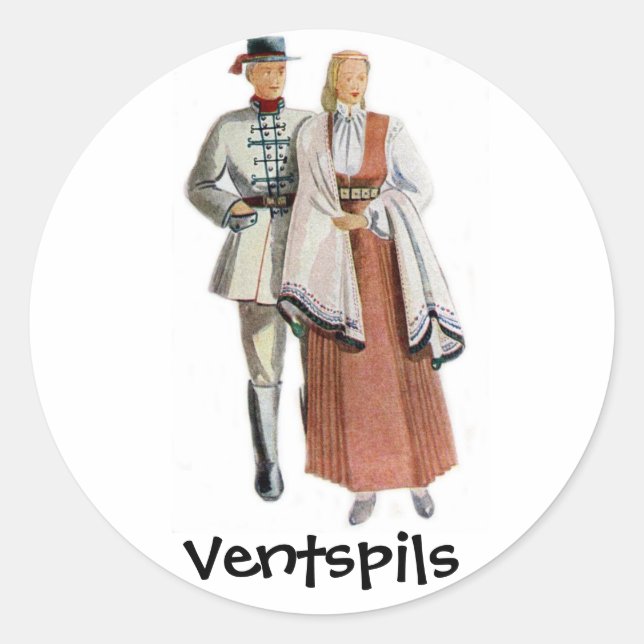 Latvian regional costume sticker (Front)