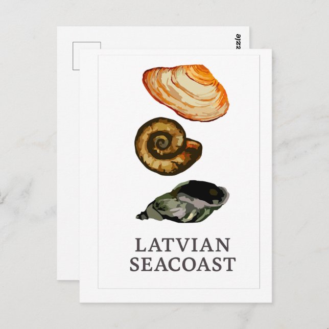 Latvian Seacoast –  Seashell Postcard (Front/Back)