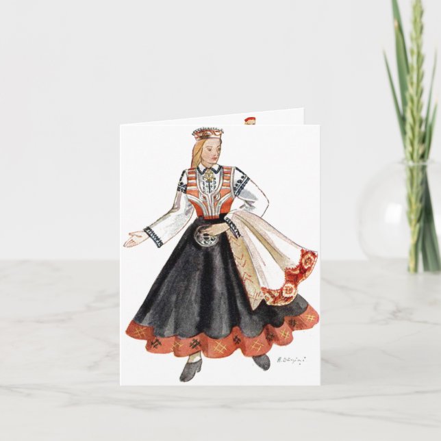 Latvian traditional costume cards (Front)
