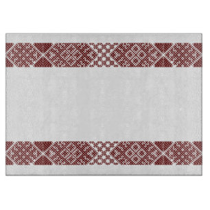 Latvian traditional Lielvarde belt motif design Cutting Board