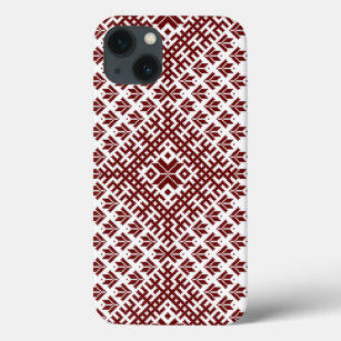 Latvian traditional red design iPhone 13 case