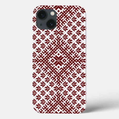 Latvian traditional red design iPhone 13 case