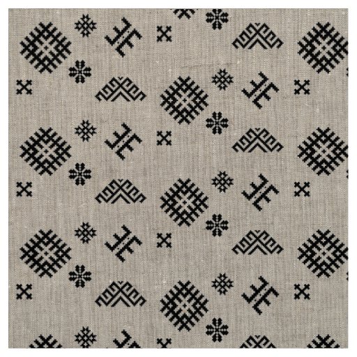 Latvian Traditional Symbols in a Pattern Fabric