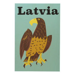 Latvian travel poster. wood wall art