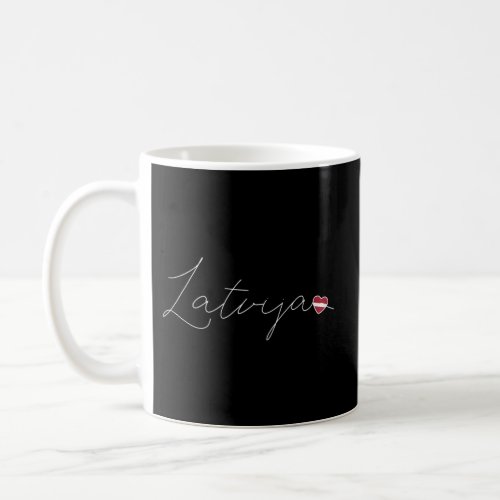 Latvija Simple Love Latvian Flag Heart On Latvia Coffee Mug