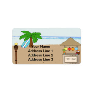 Laua / Tiki Party Invitation Address Labels