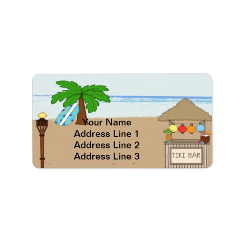 Laua  Tiki Party  Invitation Address Labels