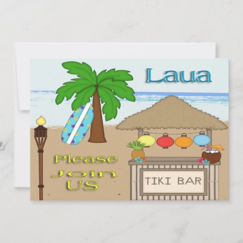 Laua  Tiki Party Invitations