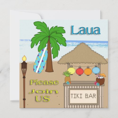 Laua  Tiki Party Invitations