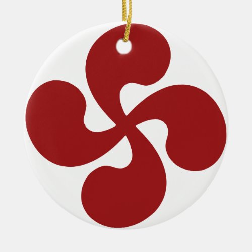 Lauburu Red Basque Cross Ceramic Ornament