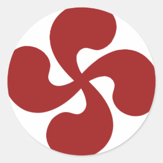 Lauburu Red Basque Cross Classic Round Sticker
