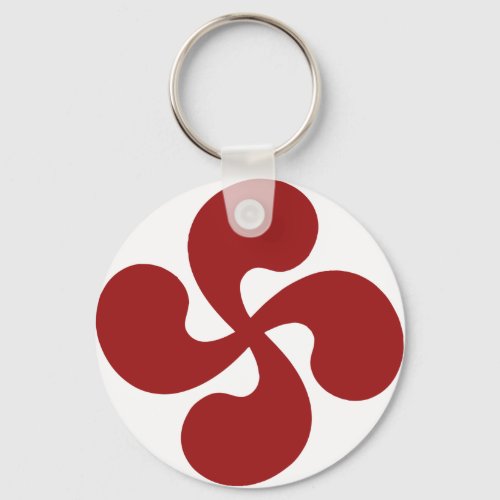 Lauburu Red Basque Cross Keychain