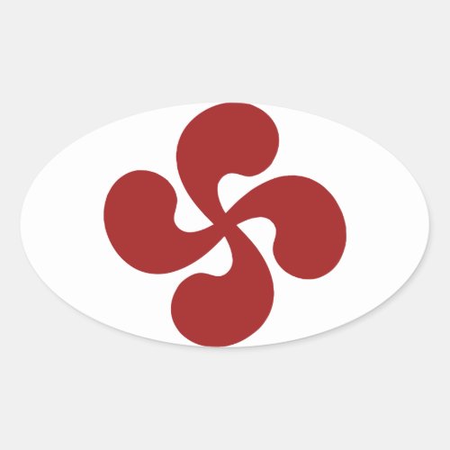 Lauburu Red Basque Cross Oval Sticker